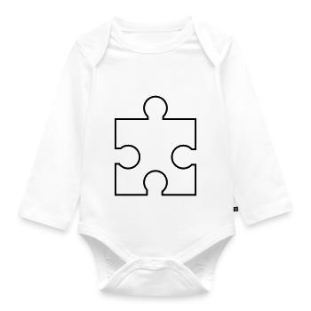 puzzle - Baby Bio-Langarm-Body - Weiß - Vorne