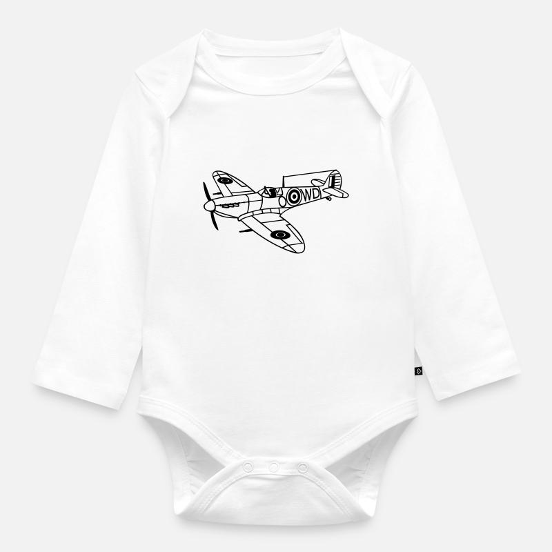 Spitfire - Baby Bio-Langarm-Body - Weiß