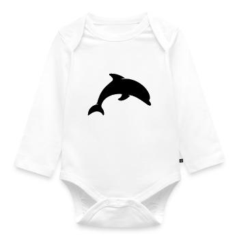 Delphin - Baby Bio-Langarm-Body - Weiß - Vorne