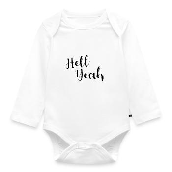 Hell Yeah Lettering - Baby Bio-Langarm-Body - Weiß - Vorne