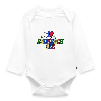 I Love Brombachsee Neutral - Baby Bio-Langarm-Body - Weiß - Vorne