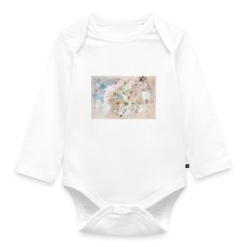 Japanische Kirschblüte - Baby Bio-Langarm-Body - Weiß - Vorne