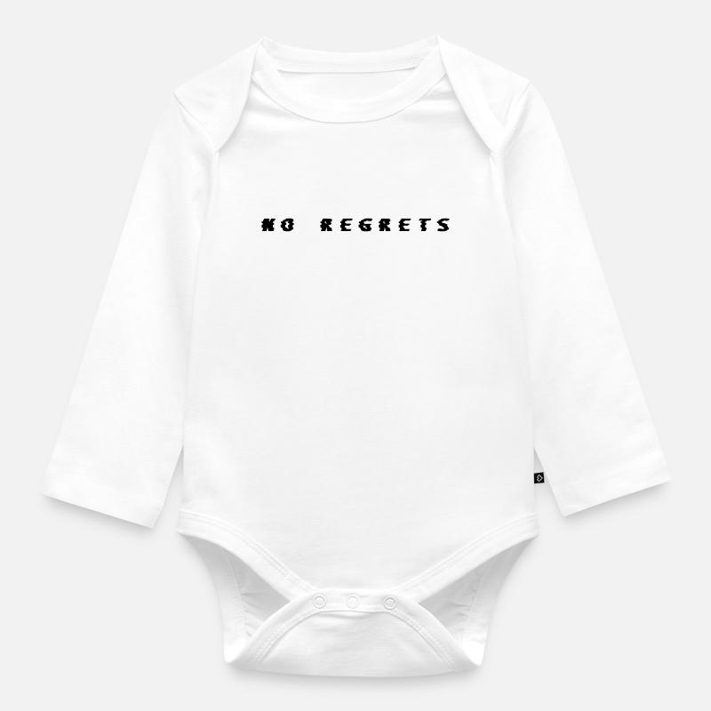No Regrets Glitch - Baby Bio-Langarm-Body - Weiß