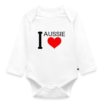 i heart Aussie - I love Aussie - Body Bébé bio manches longues - blanc - Devant