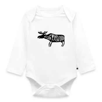 Elch Sámi Samen - Baby Bio-Langarm-Body - Weiß - Vorne