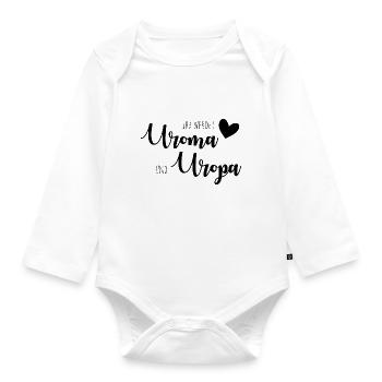 Ihr werdet Uroma und Uropa - Baby Bio-Langarm-Body - Weiß - Vorne