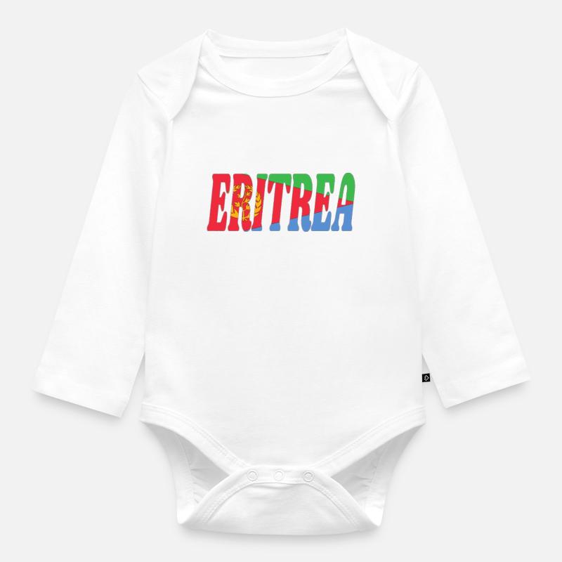 Eritrea - Baby Bio-Langarm-Body - Weiß