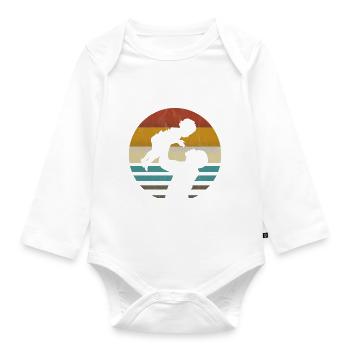papa père fils de père cadeau rétro vintage - Body Bébé bio manches longues - blanc - Devant