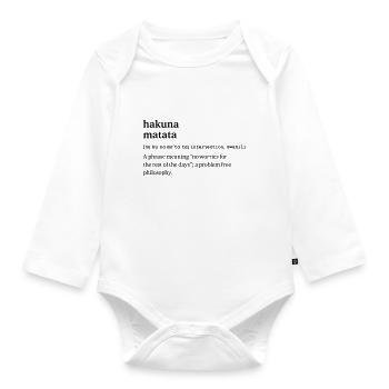 HakunaMatata - Dictionary - Baby Bio-Langarm-Body - Weiß - Vorne