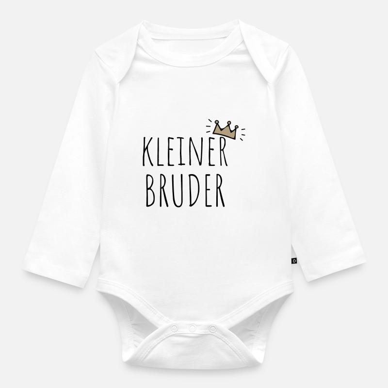 Kleiner Bruder - Baby Bio-Langarm-Body - Weiß