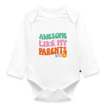 Great as my parents - Organic Longsleeve Baby Bodysuit - white - Front