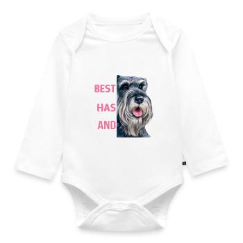 Schnauzer miniature Meilleur ami a de la fourrure et de la queue - Body Bébé bio manches longues - blanc - Devant