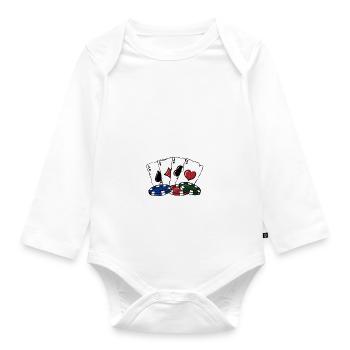 Je bluffe probablement Casino Poker Gambling Poker - Body Bébé bio manches longues - blanc - Devant
