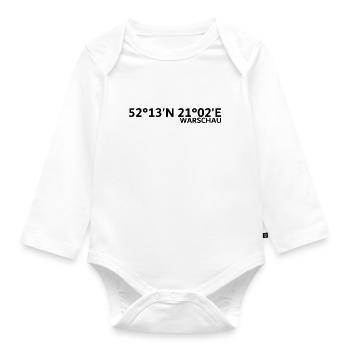 Coordonnées de Varsovie - Body Bébé bio manches longues - blanc - Devant