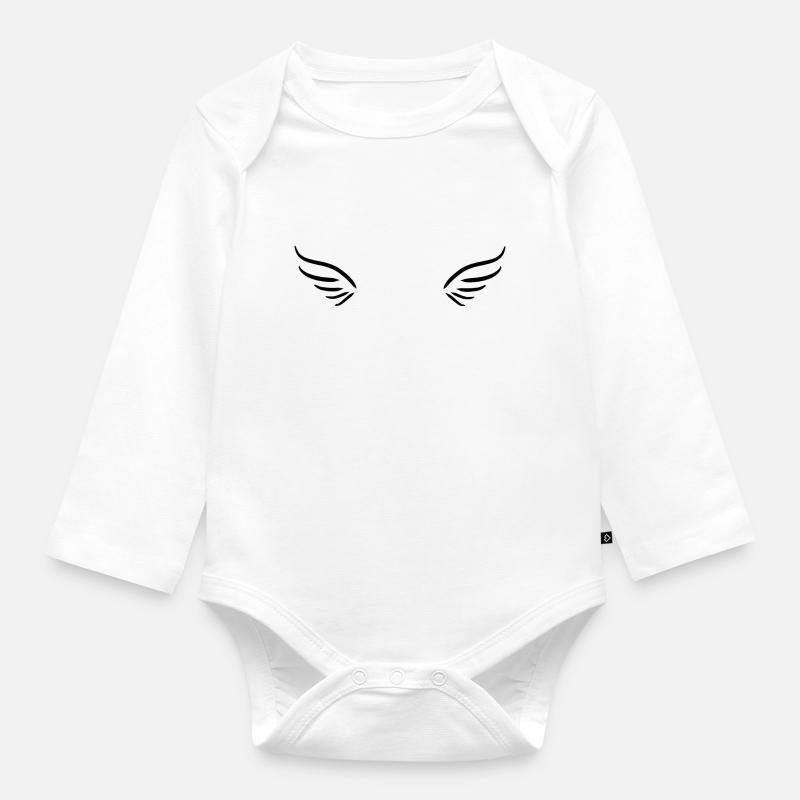 deux anges d’aile voler symbole protéger - Body Bébé bio manches longues - blanc
