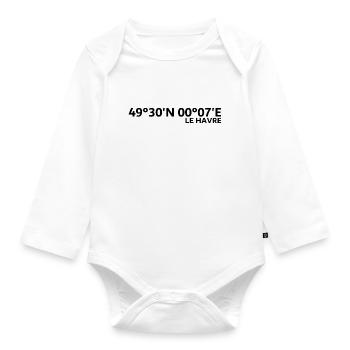 Le Havre Coordinates - Organic Longsleeve Baby Bodysuit - white - Front