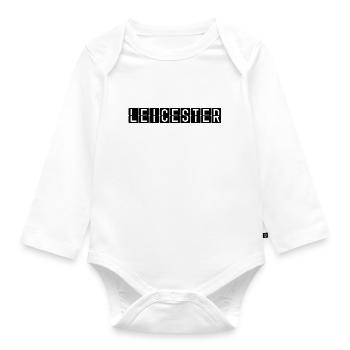 Leicester Airport Sign - Organic Longsleeve Baby Bodysuit - white - Front
