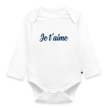 Je t'aime - Body Bébé bio manches longues - blanc - Devant