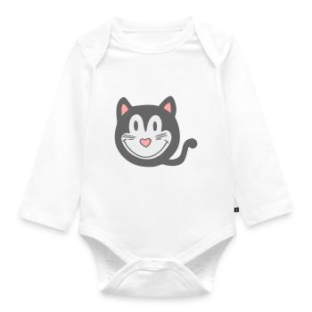 Katze, meow 2 - Baby Bio-Langarm-Body - Weiß - Vorne