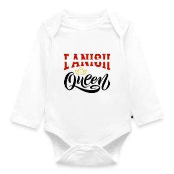 Danish Queen Denmark Danish Denmark Flag - Organic Longsleeve Baby Bodysuit - white - Front