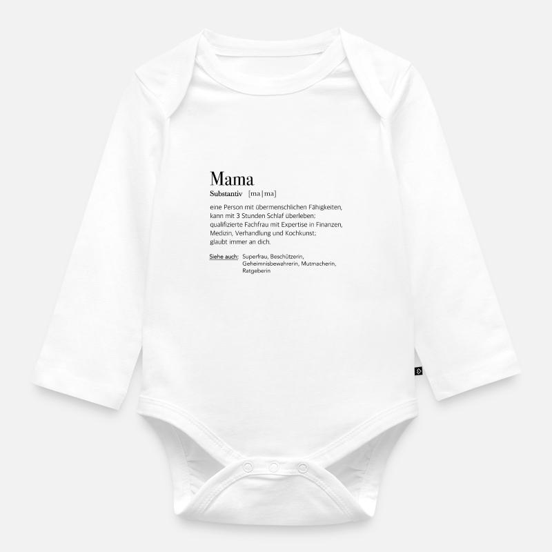 Mama Definition - Baby Bio-Langarm-Body - Weiß