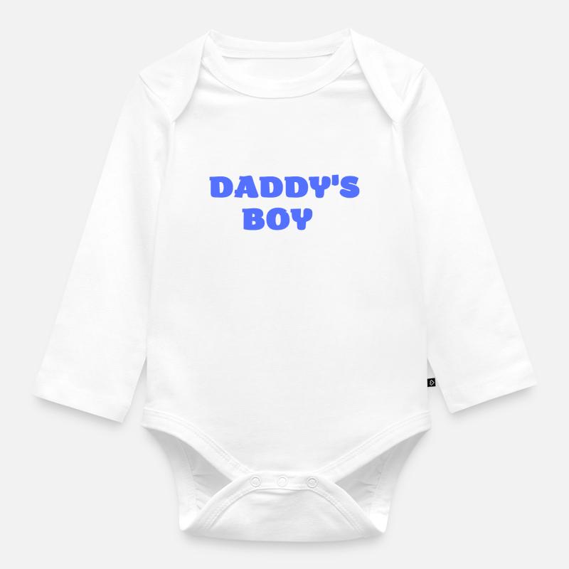 Daddy ́s Boy - Organic Longsleeve Baby Bodysuit - white