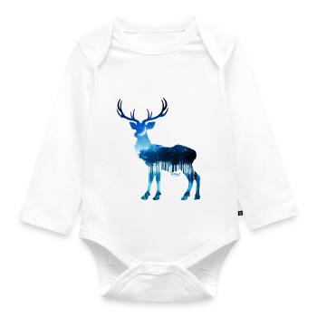 Cerf - Body Bébé bio manches longues - blanc - Devant