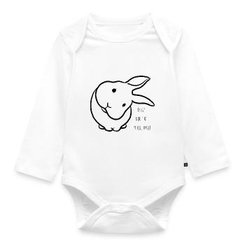 Es ist nur eine Phase, Hase! Minimal Schwarz - Baby Bio-Langarm-Body - Weiß - Vorne