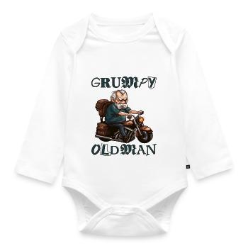 GRUMPY OLD MAN - Organic Longsleeve Baby Bodysuit - white - Front