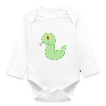 Nice little snake - Organic Longsleeve Baby Bodysuit - white - Front