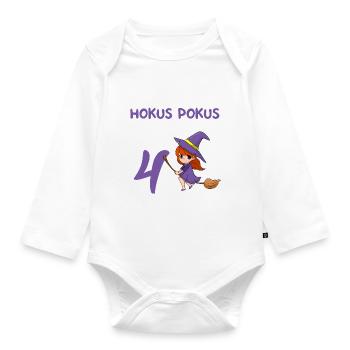 3. Geburtstag Hexerei Zauberei Hexe - Baby Bio-Langarm-Body - Weiß - Vorne
