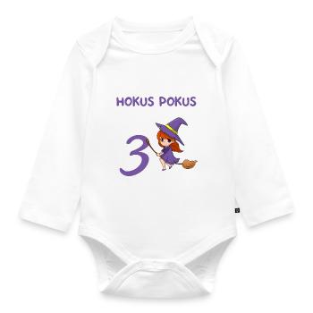 3. Geburtstag Hexerei Zauberei Hexe - Baby Bio-Langarm-Body - Weiß - Vorne