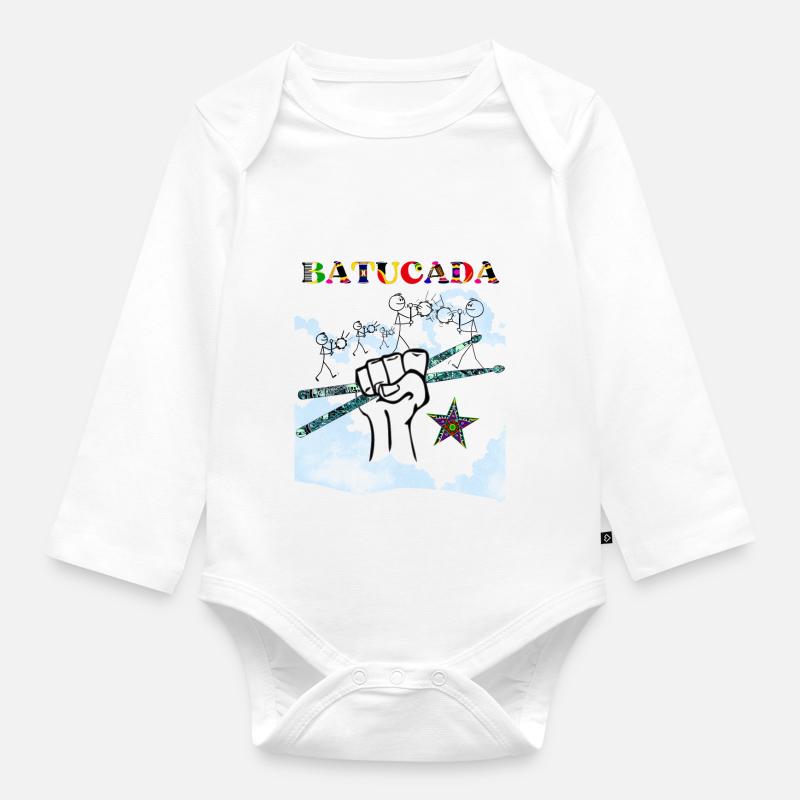 BATUCADA - Body Bébé bio manches longues - blanc