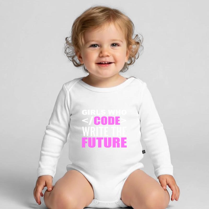 Girls Who Code Write The Future Programmierer Baby Bio-Langarm-Body