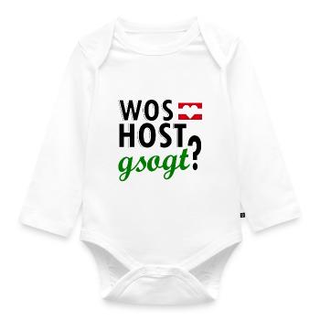 Dialect Dialect Austrian - Organic Longsleeve Baby Bodysuit - white - Front