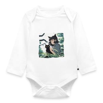 Anime / Bande dessinée / Japonais / Animation / Dessin animé - Body Bébé bio manches longues - blanc - Devant