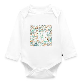 Spa Staff 7 - Baby Bio-Langarm-Body - Weiß - Vorne