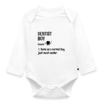 Dentist Boy Definition Dental Dentistry Tooth Dent - Organic Longsleeve Baby Bodysuit - white - Front