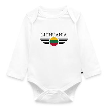 Litauen Stil T-Shirt - Baby Bio-Langarm-Body - Weiß - Vorne