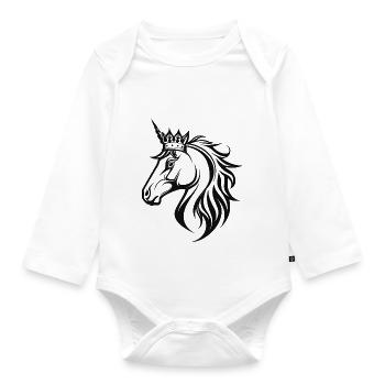 Heir to the throne of contrasts - Organic Longsleeve Baby Bodysuit - white - Front