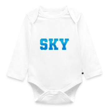 Lustiger Flugbegleiter Flugbegleiterin - Baby Bio-Langarm-Body - Weiß - Vorne