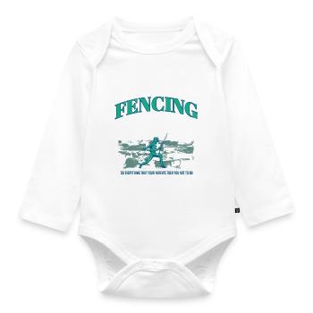 Funny Fencing Athlete Coach Combat Sports Sword - Baby Bio-Langarm-Body - Weiß - Vorne