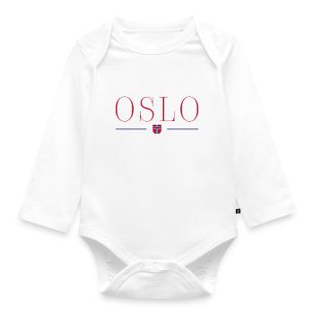Oslo, Norway Style Design T-Shirt - Organic Longsleeve Baby Bodysuit - white - Front