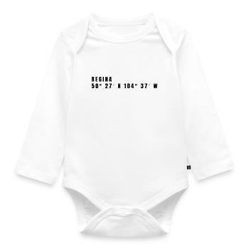 Regina Canada Coordinates - Organic Longsleeve Baby Bodysuit - white - Front