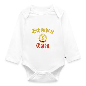 Wahre Schönheit kommt nicht von innen, DDR, Osten - Baby Bio-Langarm-Body - Weiß - Vorne