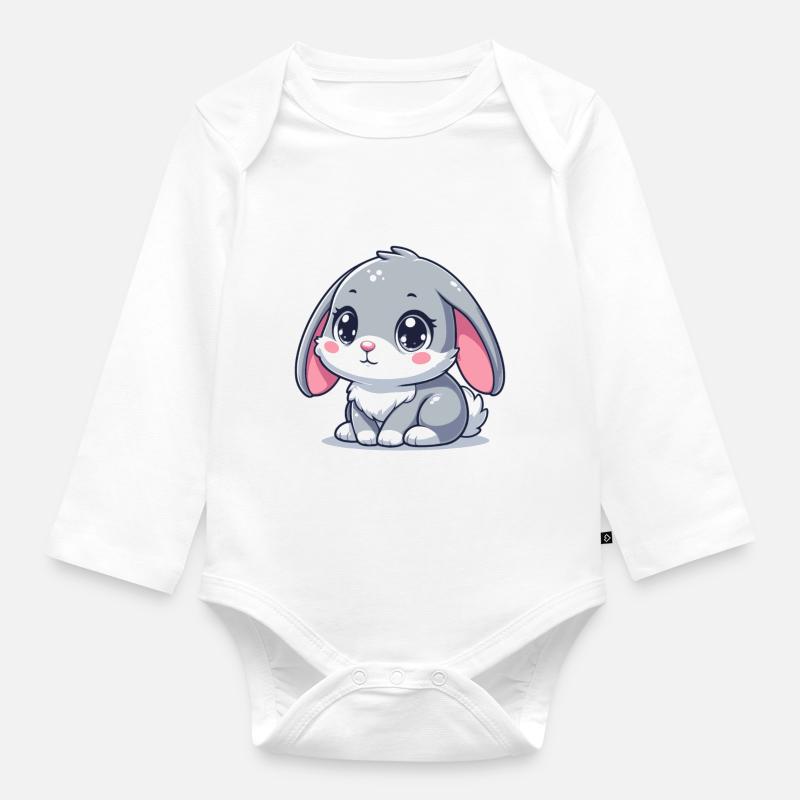 Bébé Lapin - Body Bébé bio manches longues - blanc