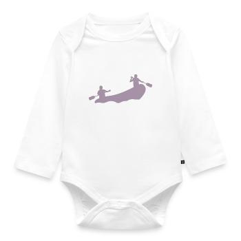 Rafting Silhouette Wildwasser Schlauchboot Fluss - Baby Bio-Langarm-Body - Weiß - Vorne