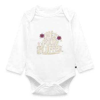 Né pour bluffer - Body Bébé bio manches longues - blanc - Devant