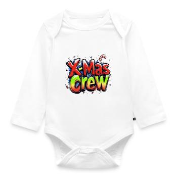 X-Mas Crew Weihnachtlich - Baby Bio-Langarm-Body - Weiß - Vorne