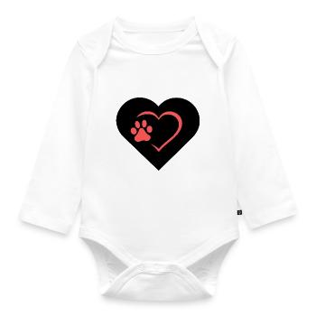 chien chien homme chien amoureux des chiens amoureux des chiens - Body Bébé bio manches longues - blanc - Devant